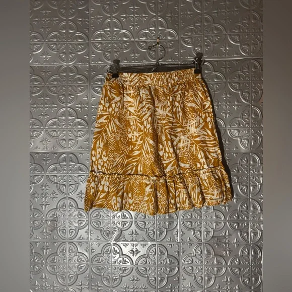 Christian Siriano Linen Tropical Print ruffle Skirt spring summer vacation - Picture 4 of 6